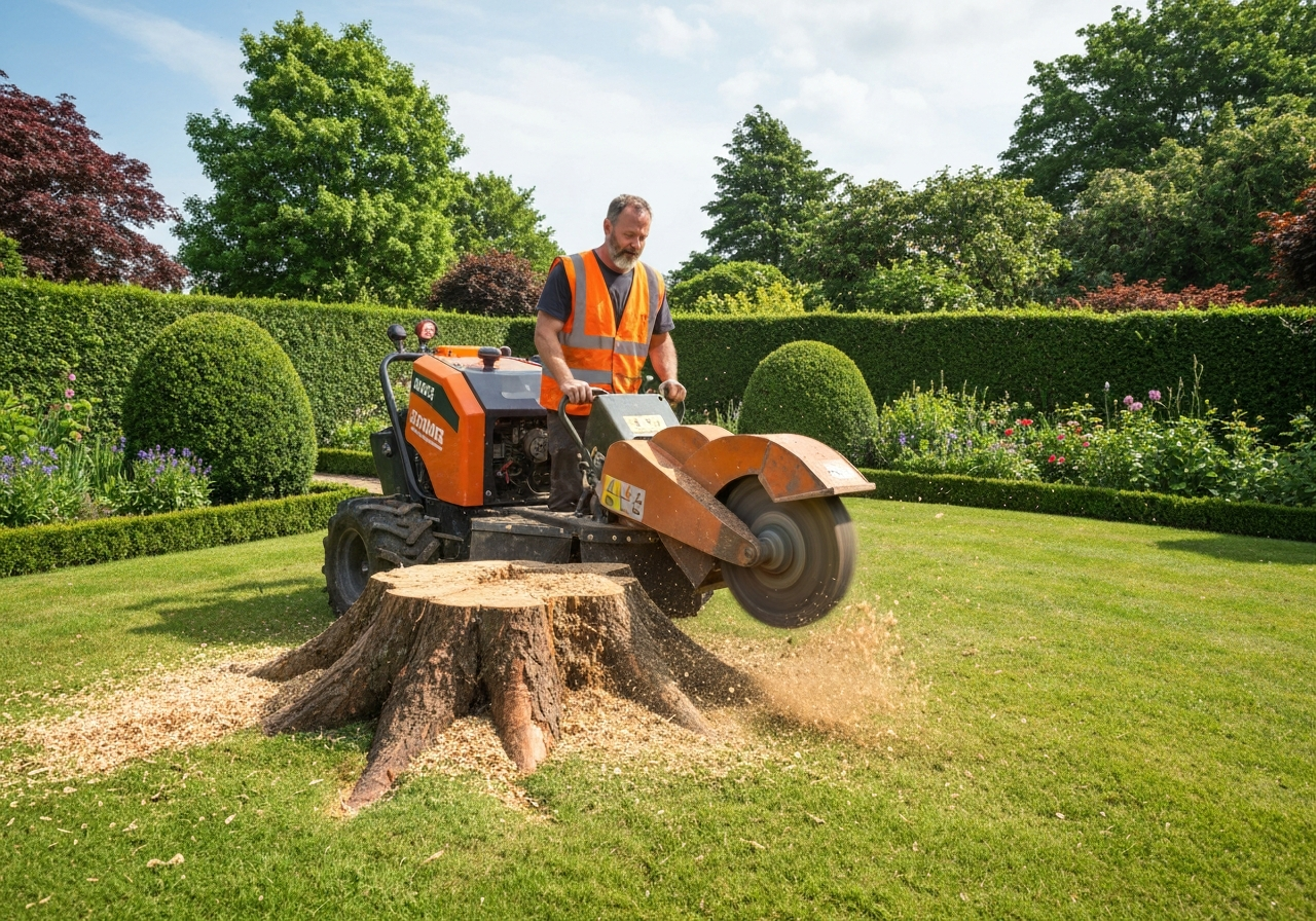 Vermeer stump grinder removing tree stump Cape Town